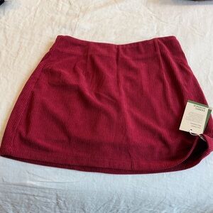 High Waisted Invisible Zipper 2-in-1 A Line Mini Corduroy Casual Skirt
